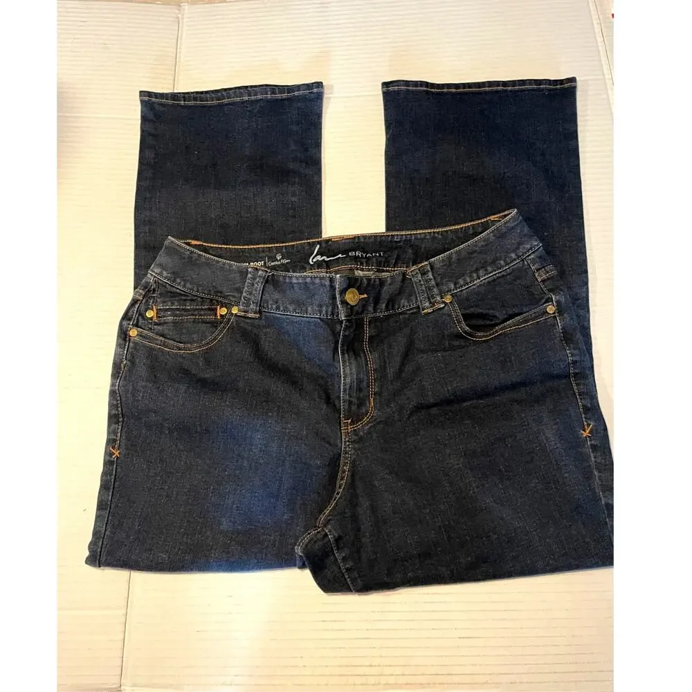 Lane Bryant women's dark wash jeans sz 18 petite slim boot genius fit jeans